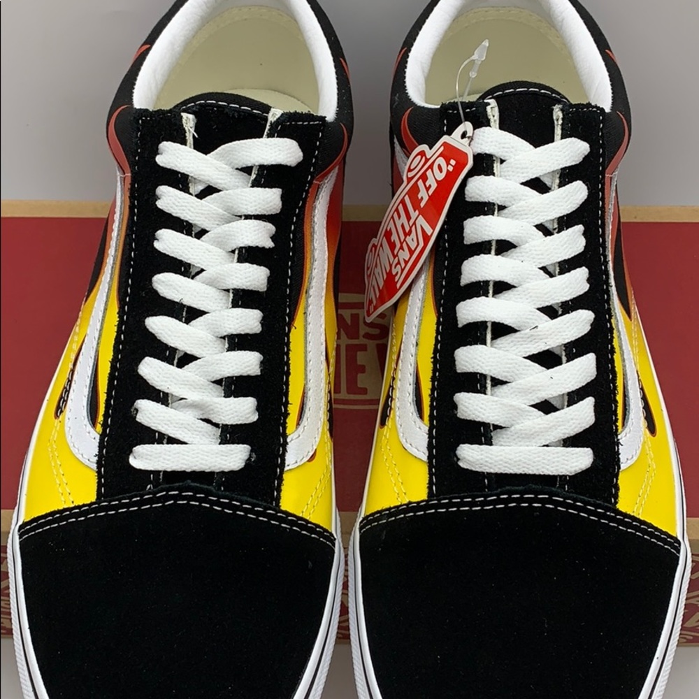 •VANS OLD SKOOL FLAME Black/Black true White wmns - Picture 11 of 16
